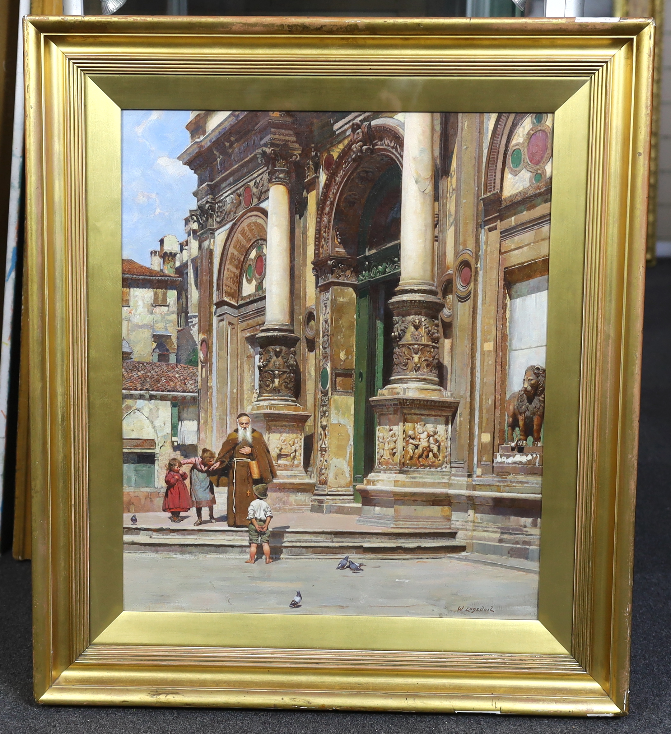 William Logsdail (English, 1859-1944), 'Il Buon Padre', oil on canvas, 62 x 51cm